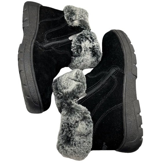 KHOMBU Jessica Winter Boots Women’s Size 7M Black Suede Faux Fur Water Repellent - Picture 9 of 12